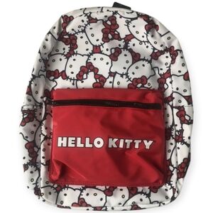Hello Kitty Bioworld White All Over Print Multicolor 16" Backpack